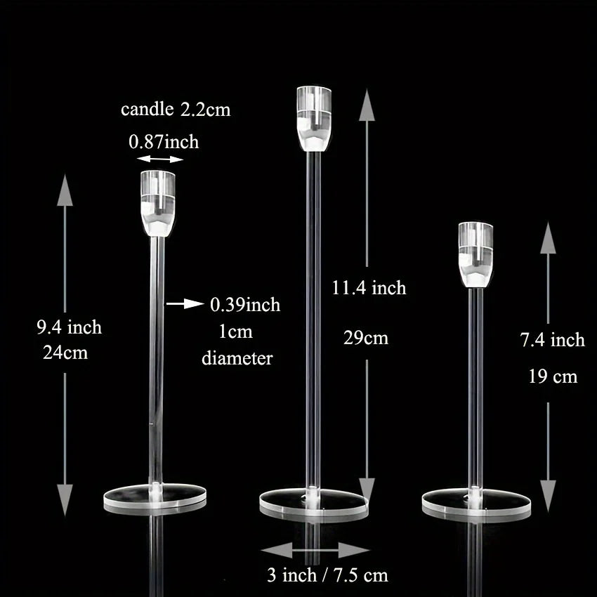 Set of minimalist transparent candlesticks Sacred Glow