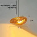 Bamboo Hand Weaving Pendant Lights 38cm Hanging LED Ceiling Lamp Chandelier Fixture Rattan Hand Craft Woven Home Bedroom Decor