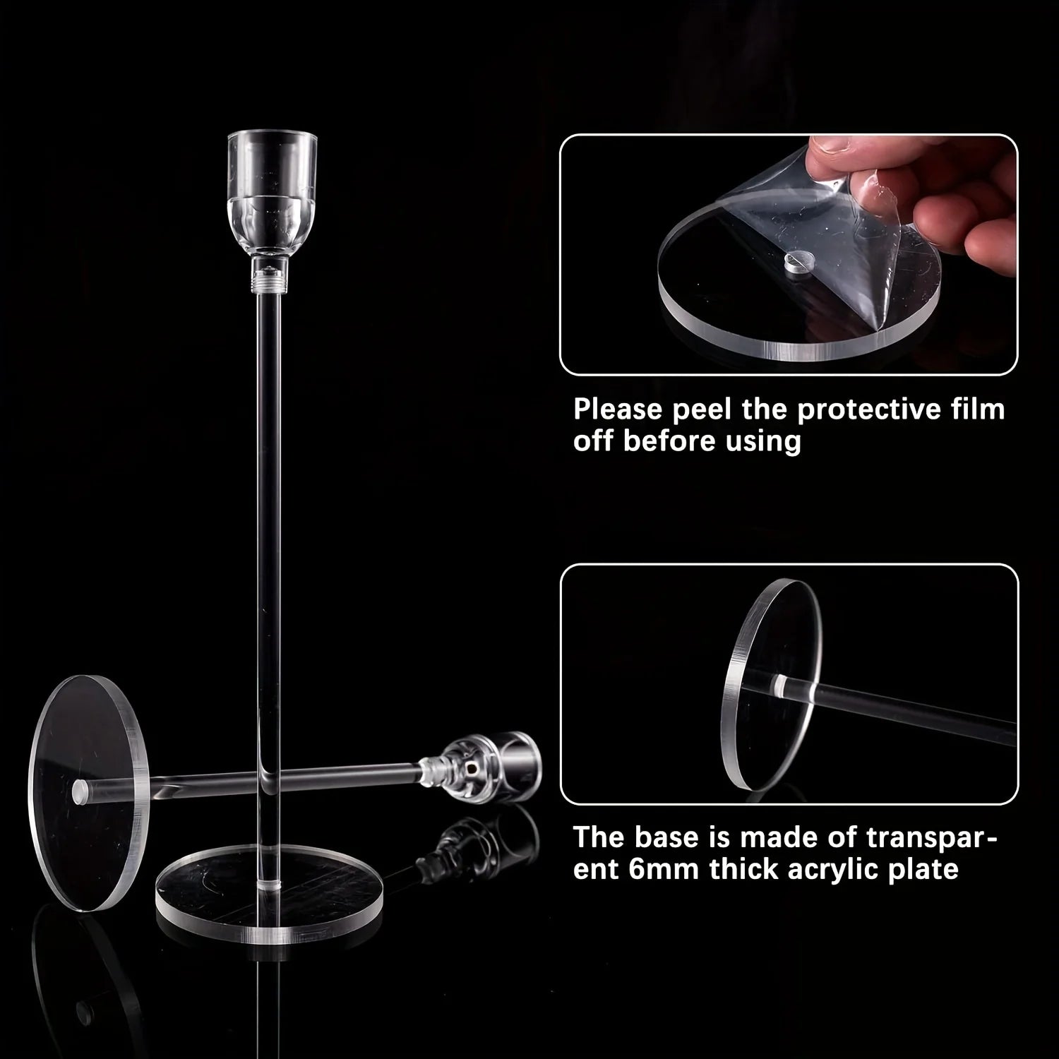 Set of minimalist transparent candlesticks Sacred Glow