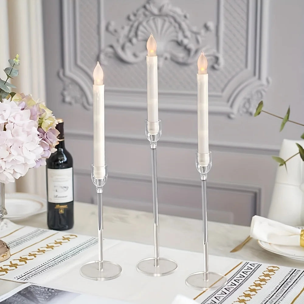 Set of minimalist transparent candlesticks Sacred Glow
