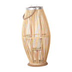 Bamboo Candle Holder Lantern Wind Lamp Nordic Candlestick Candle Stand Hanging for Indoor Outdoor Living Room Party Decorations