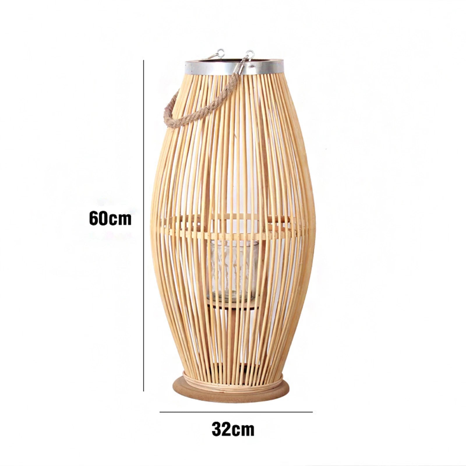 Bamboo Candle Holder Lantern Wind Lamp Nordic Candlestick Candle Stand Hanging for Indoor Outdoor Living Room Party Decorations